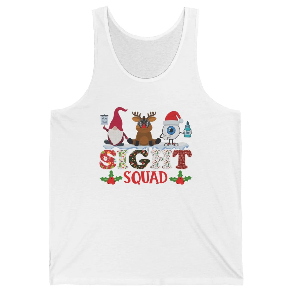 Optometrist Sight Squad Gnome Reindeer Optician Christmas Unisex Jersey Tank