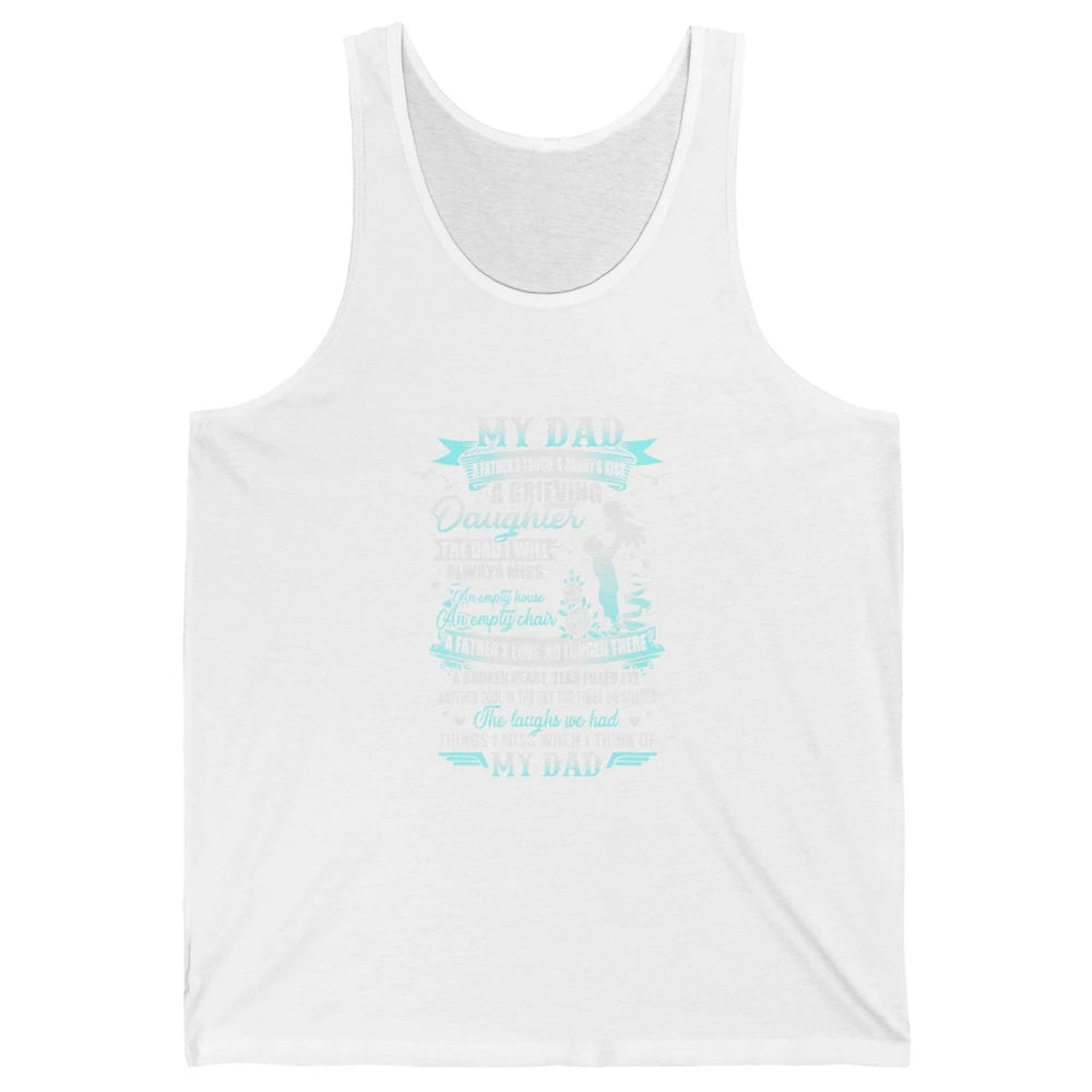 My Dad In Memories Poem Dad In Heaven Angel Wings Guardian Unisex Jersey Tank