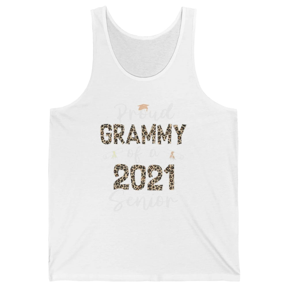 Proud Grammy Of A 2021 Senior Senior 2021 Grad Party Leopard Unisex Jersey Tank