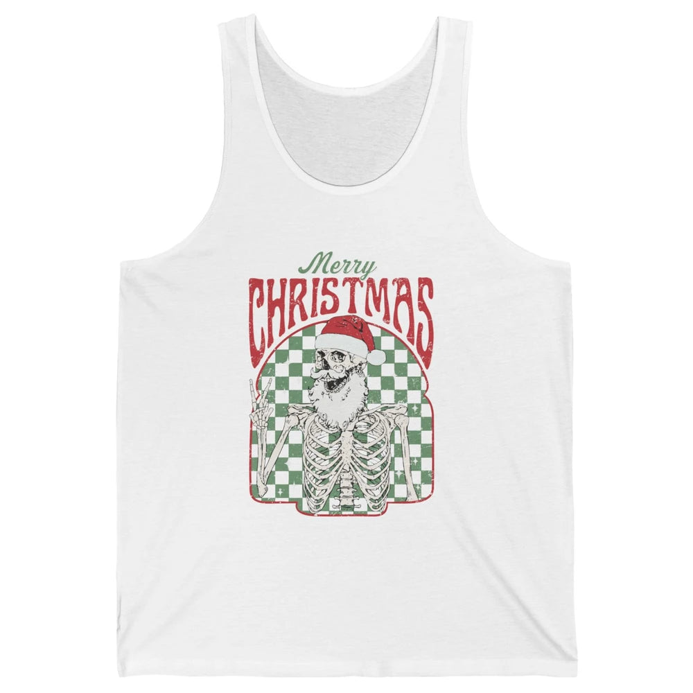 Merry Christmas Skeleton Santa Claus Vintage Xmas Skull Vibe Unisex Jersey Tank