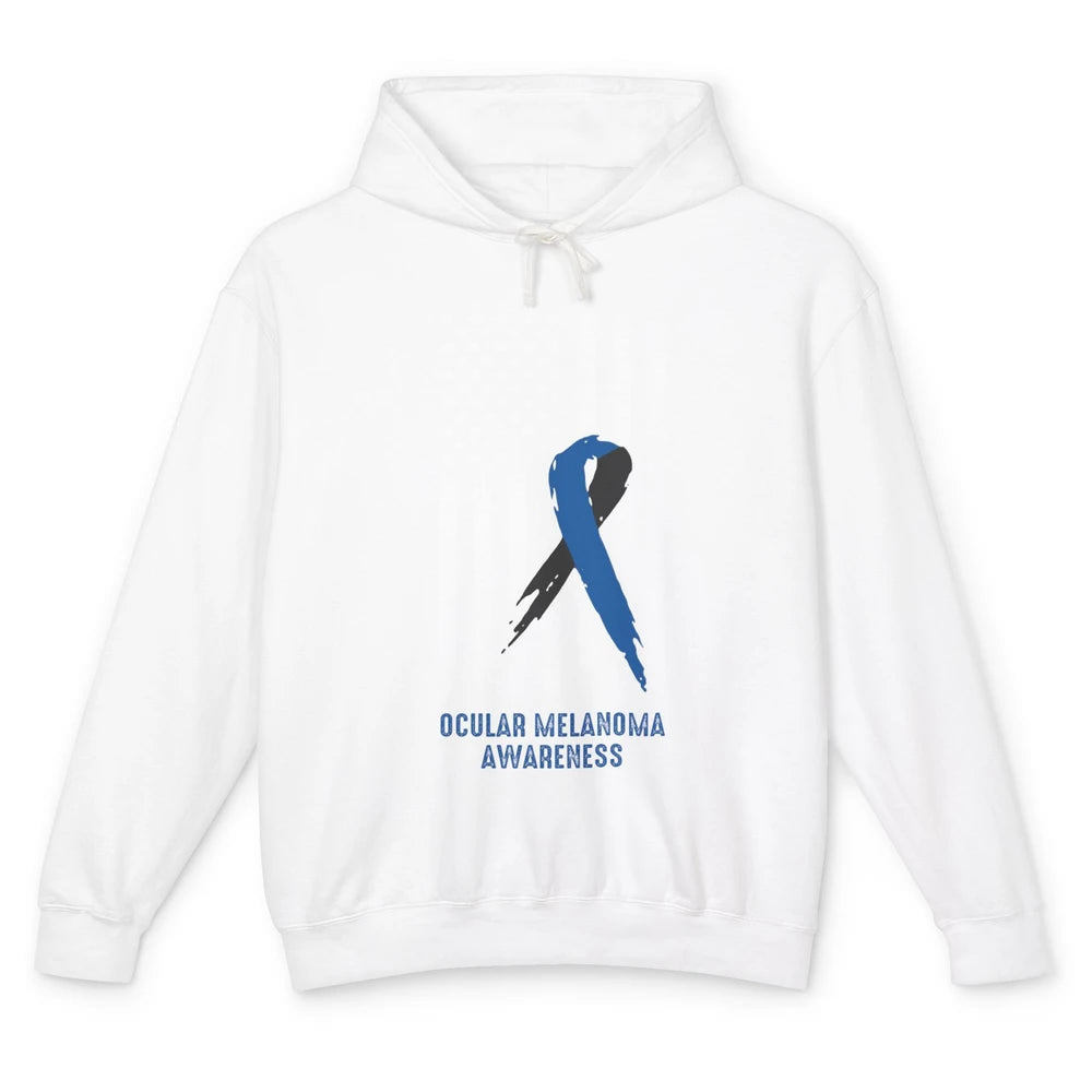 Ocular Melanoma Awareness Ribbon No One Fight Alone US Flag Unisex Lightweight Hoodie