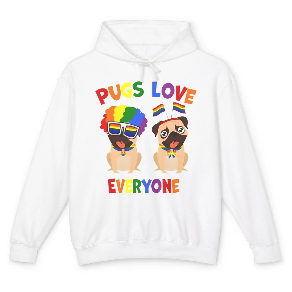 Pride Parade Pugs Love Everyone LGBT Pugs Gay Pride LGBT Unisex Lightweight Hoodie