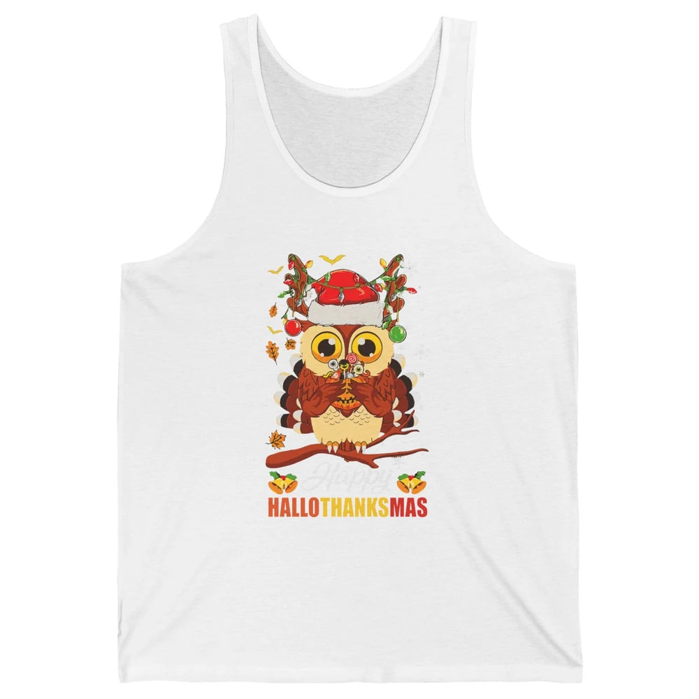 Owl Halloween Owl Thanksgiving Owl Christmas Owl Lovers Gift Unisex Jersey Tank
