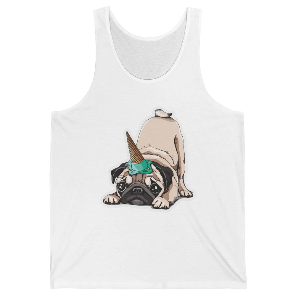 Puppy Pugs Funny Unicorn Pug Dog Lovers Gift Cute Pug Dog Unisex Jersey Tank