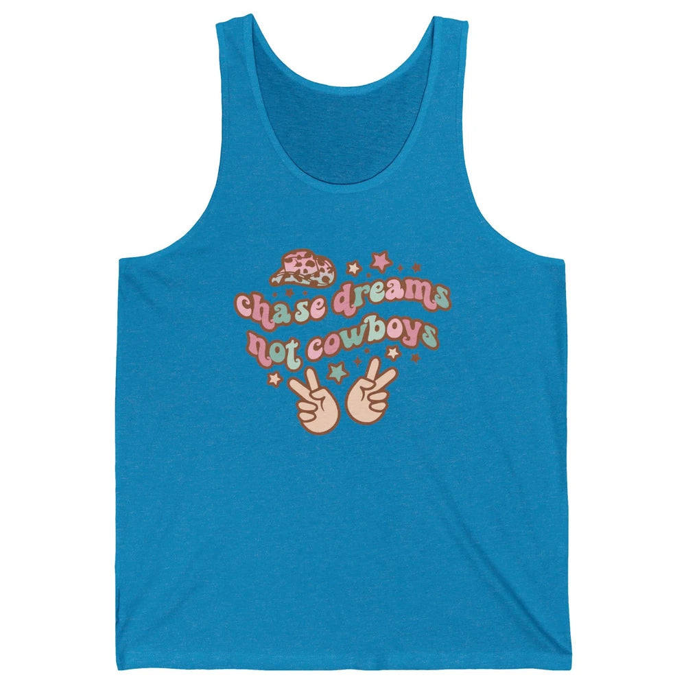 Retro Chase Dreams Not Cowboys Groovy Hippie Western Country Unisex Jersey Tank