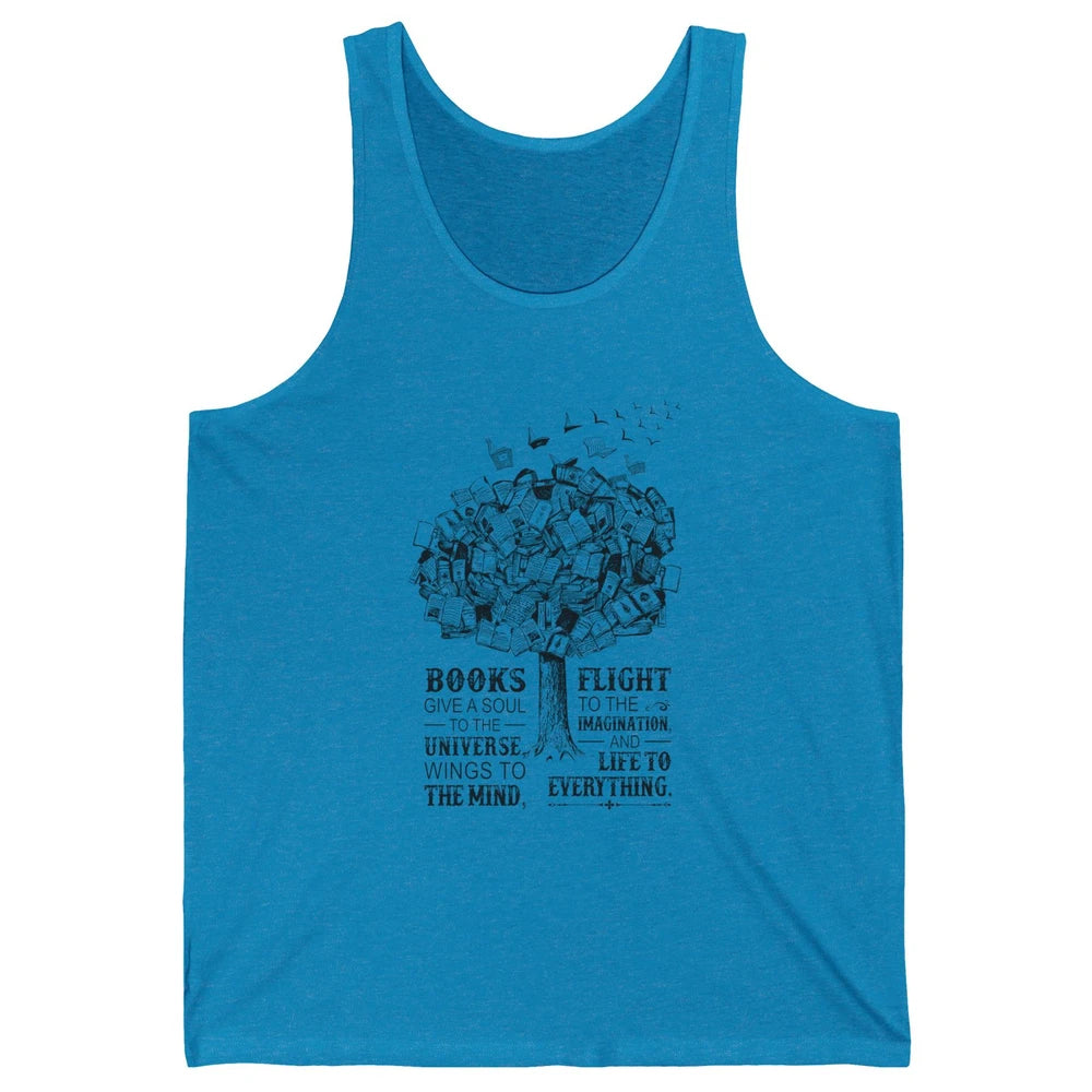 Retro Book Lovers Book Gives A Soul Reading Tree Bookworm Unisex Jersey Tank