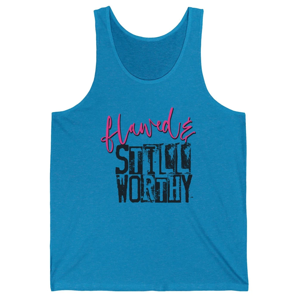 Retro Flawed But Still Worthy Bible Christian Religious Unisex Jersey Tank
