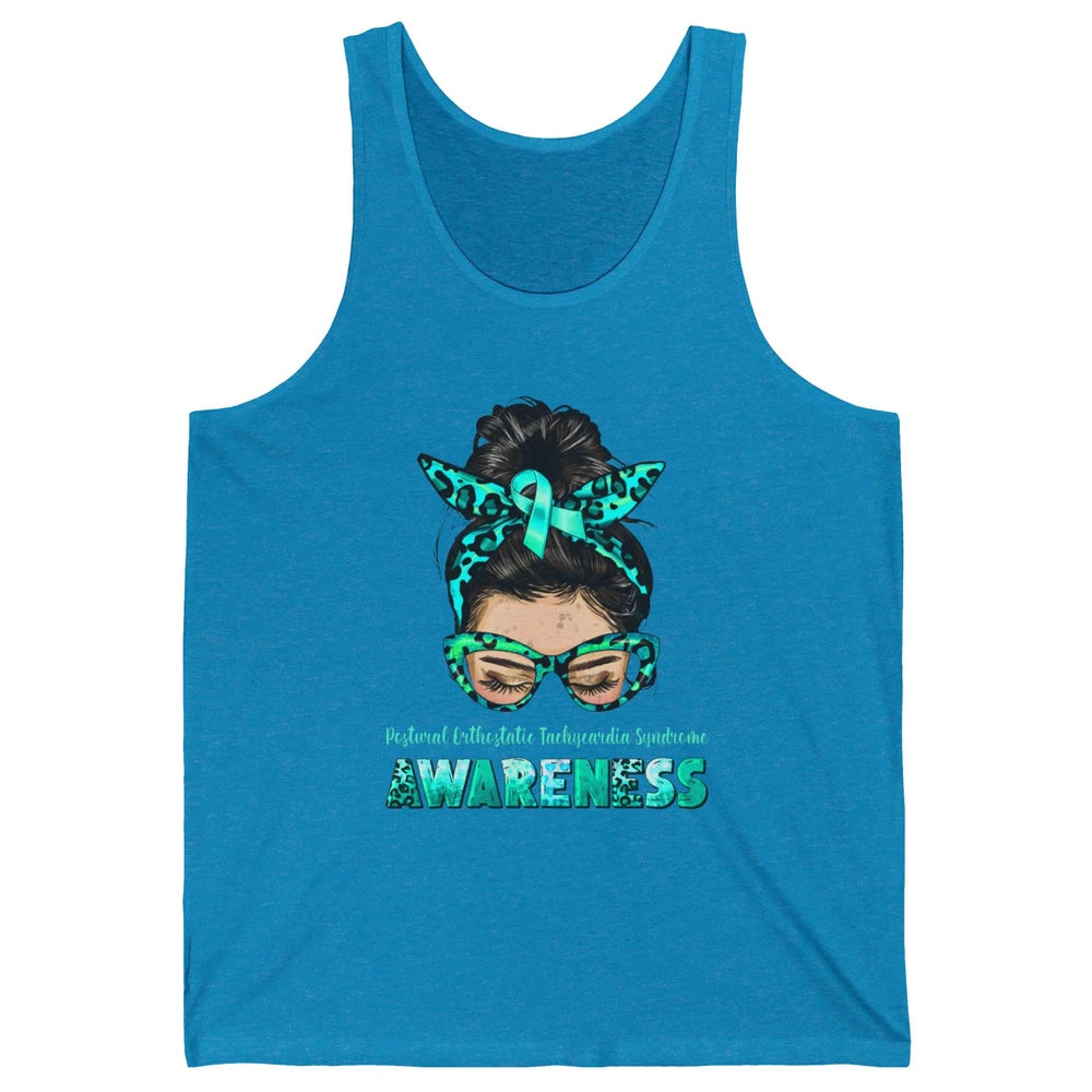 Postural Orthostatic Tachycardia Syndrome Ribbon Messy Bun Unisex Jersey Tank