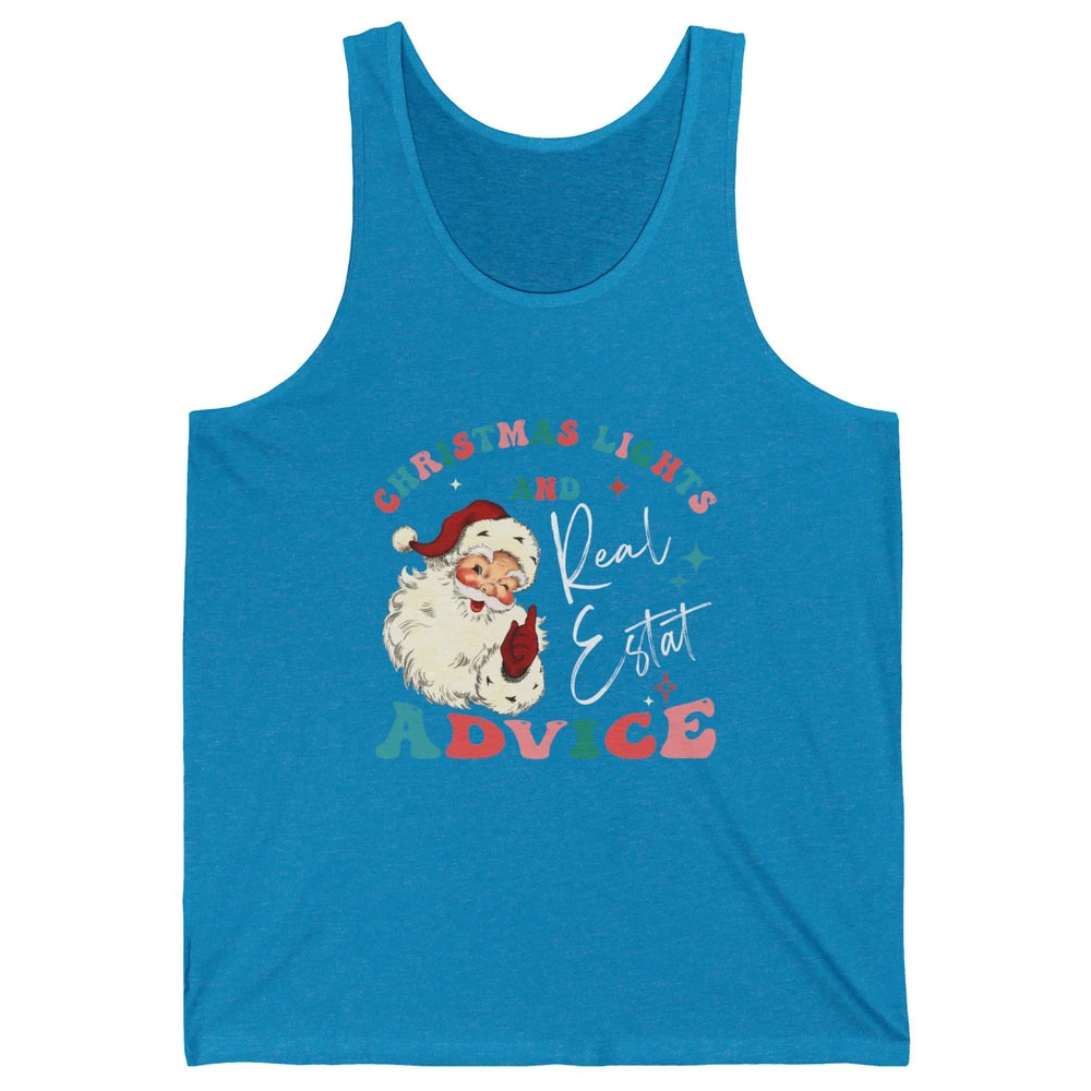 Merry Christmas Xmas Lights Santa Realtor Real Estate Advice Unisex Jersey Tank