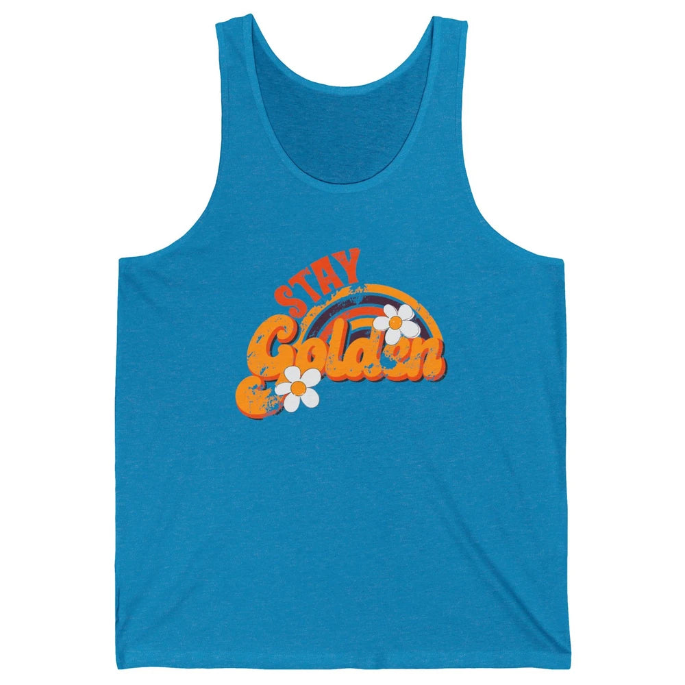 Retro Daisy Rainbow Stay Golden Summer Vintage Positive Life Unisex Jersey Tank