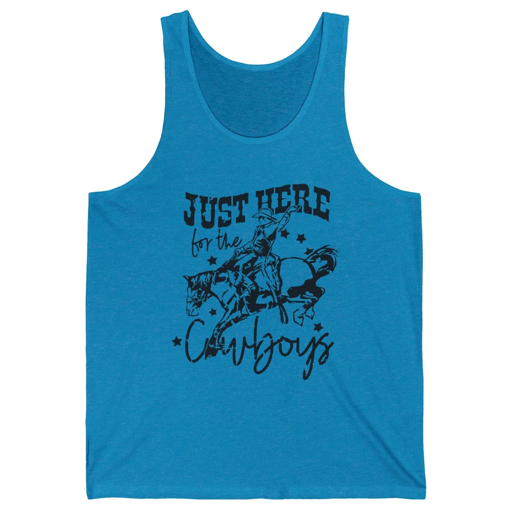 Retro Just Here For The Cowboys  Western Country Cowgirl Unisex Jersey Tank