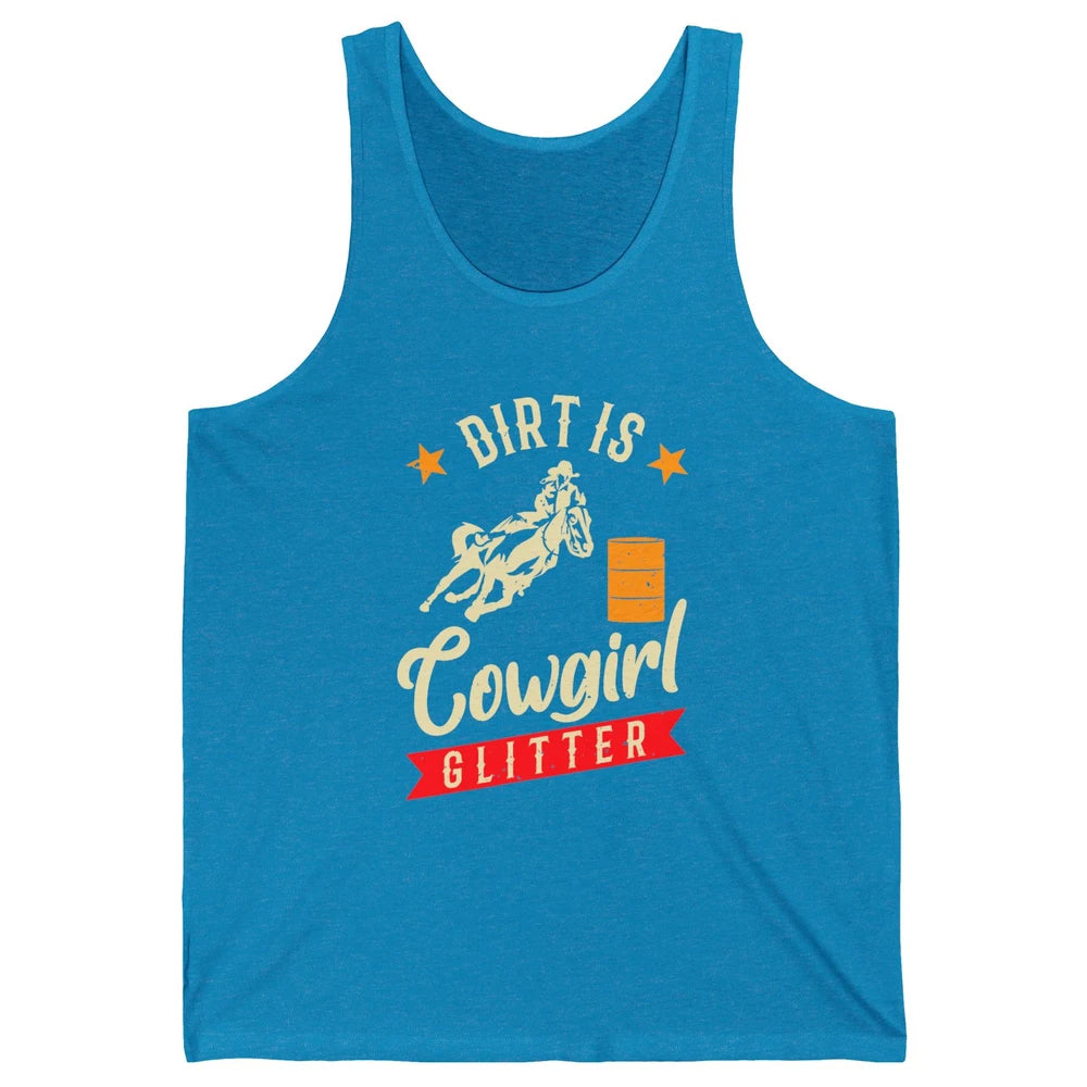 Retro Dirt Is Cowgirl's Glittering Western Country Cowboy Unisex Jersey Tank
