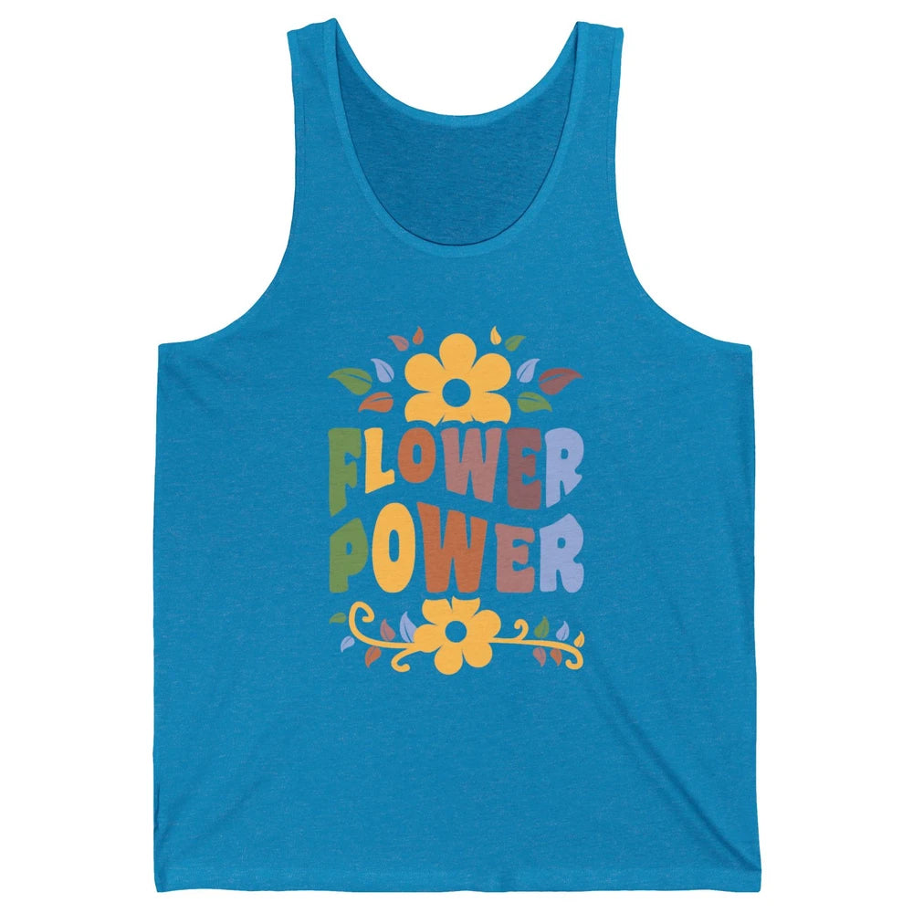 Retro 60s Groovy Flower Power 1960s Hippie Floral Positive Unisex Jersey Tank