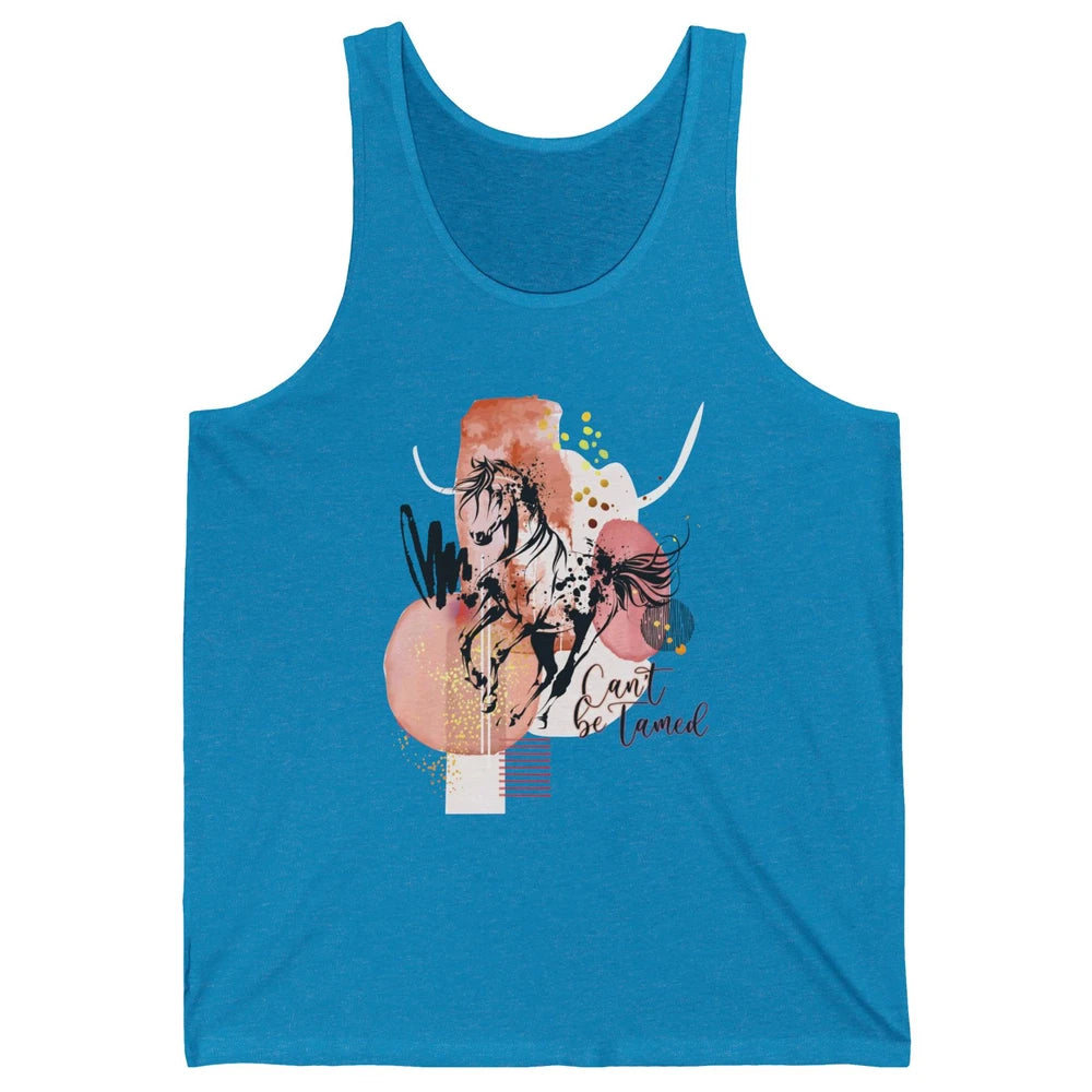 Retro Can't Be Tamed Horse Western Country Cowboy Gift Unisex Jersey Tank