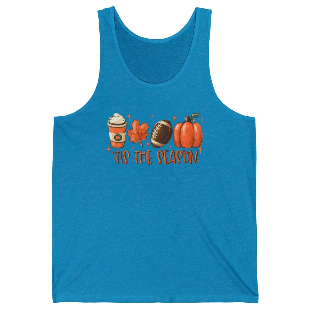 Pumpkin Spice Football Tis The Season Fall Thanksgiving Gift Unisex Jersey Tank