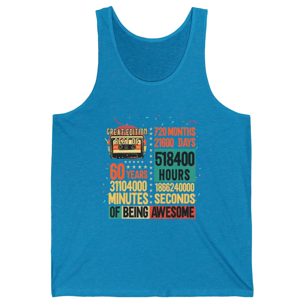 Retro 60s Lifetime Cassette Music Count Down 60th Birthday Unisex Jersey Tank