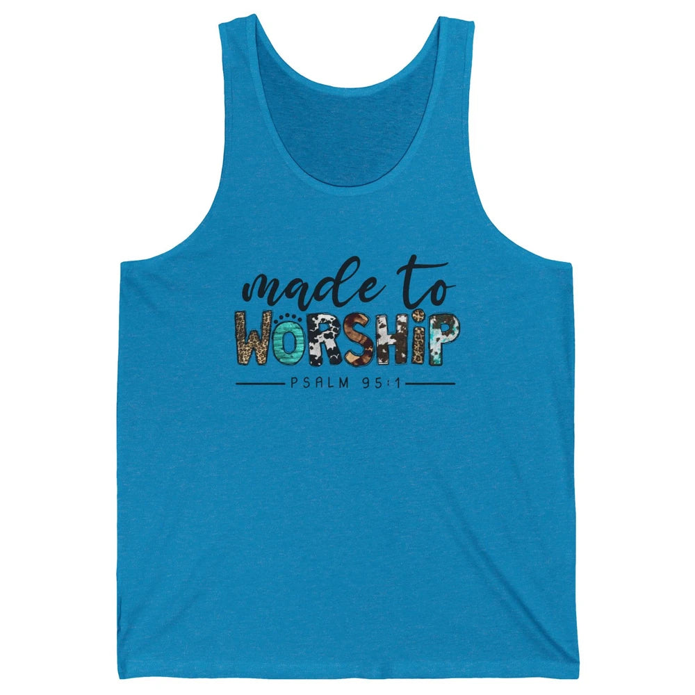 Leopard Made To Worship Bible Christian Western Country Unisex Jersey Tank
