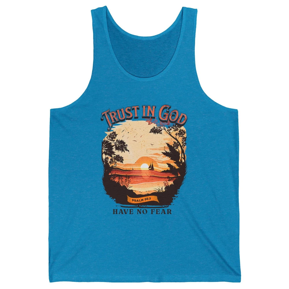Retro Christian Boho Church Nature Trust In God Have No Fear Unisex Jersey Tank