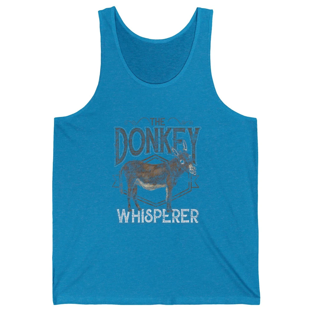 Retro Donkey Whisperer Farming Life Farm Animal Funny Donkey Unisex Jersey Tank