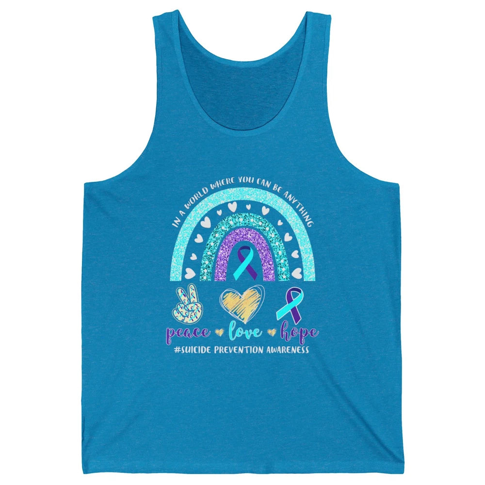 Peace Hope Love Rainbow Suicide Prevention Awareness Month Unisex Jersey Tank