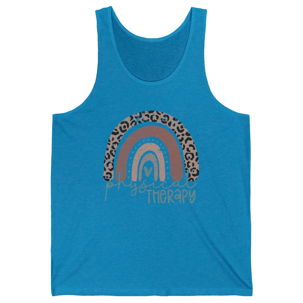 Retro Physical Therapy Rainbow Physical Therapist PT Leopard Unisex Jersey Tank