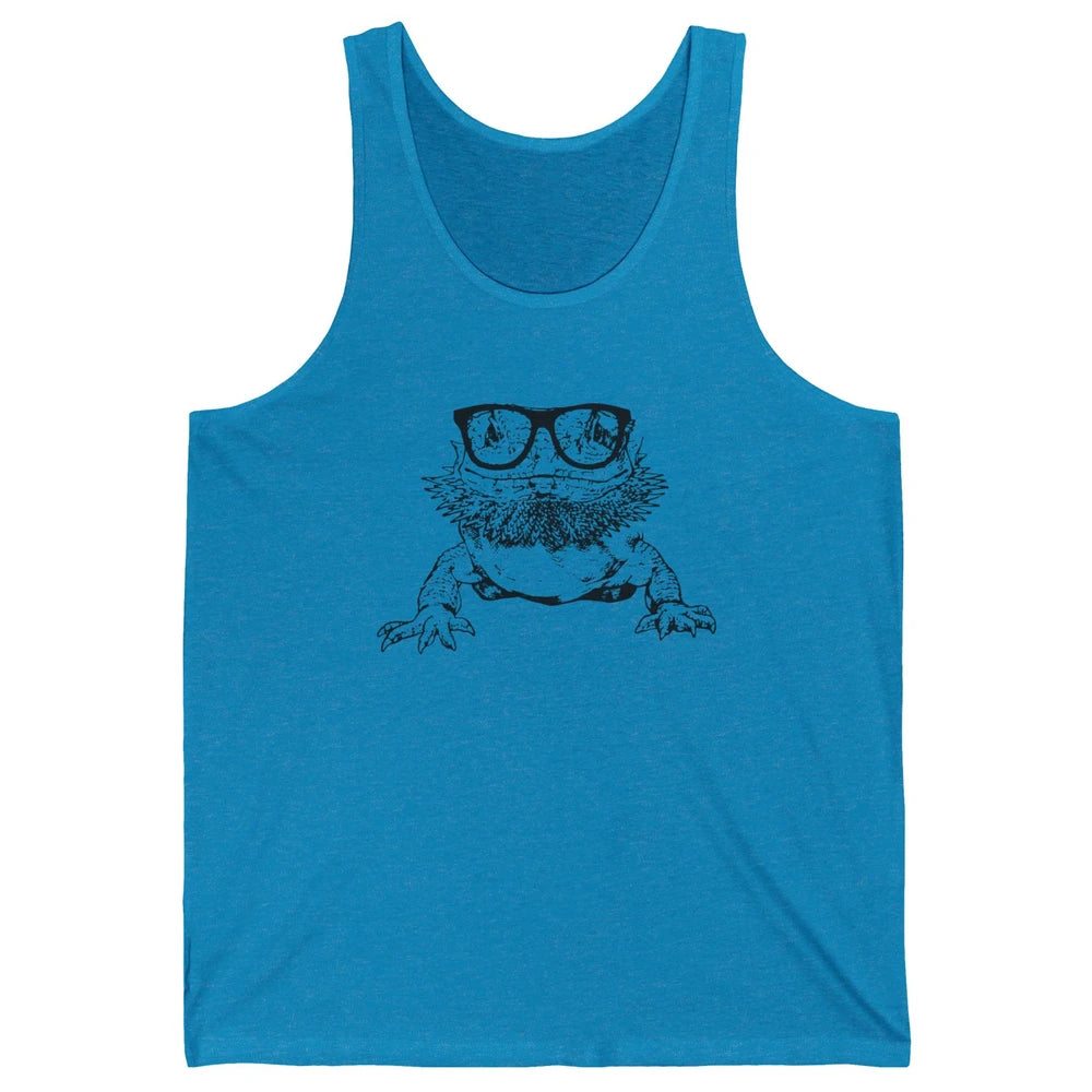 Funny Bearded Dragon Cute Reptile Lizard Nerdy Glass Animal Unisex Jersey Tank