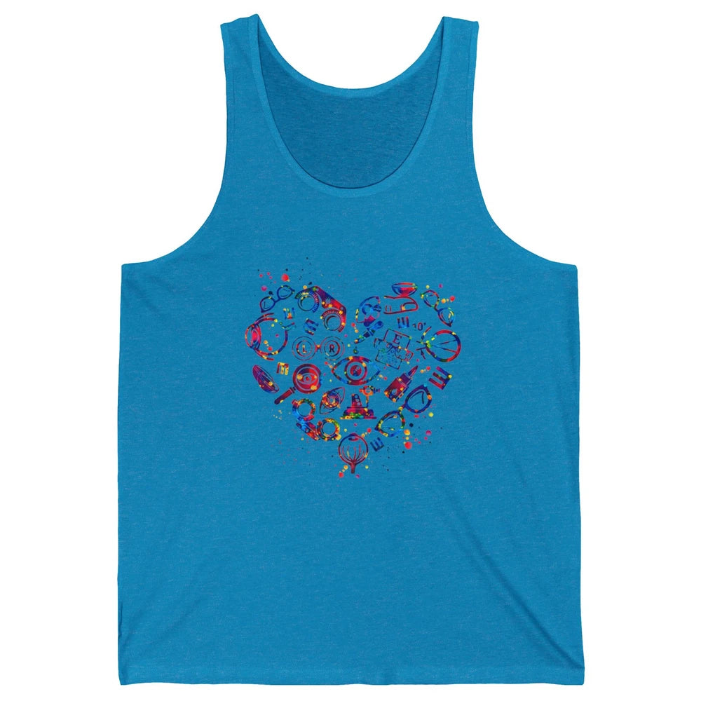 Optometrist Eyeglasses Technician Optometry Eye Doctor Heart Unisex Jersey Tank