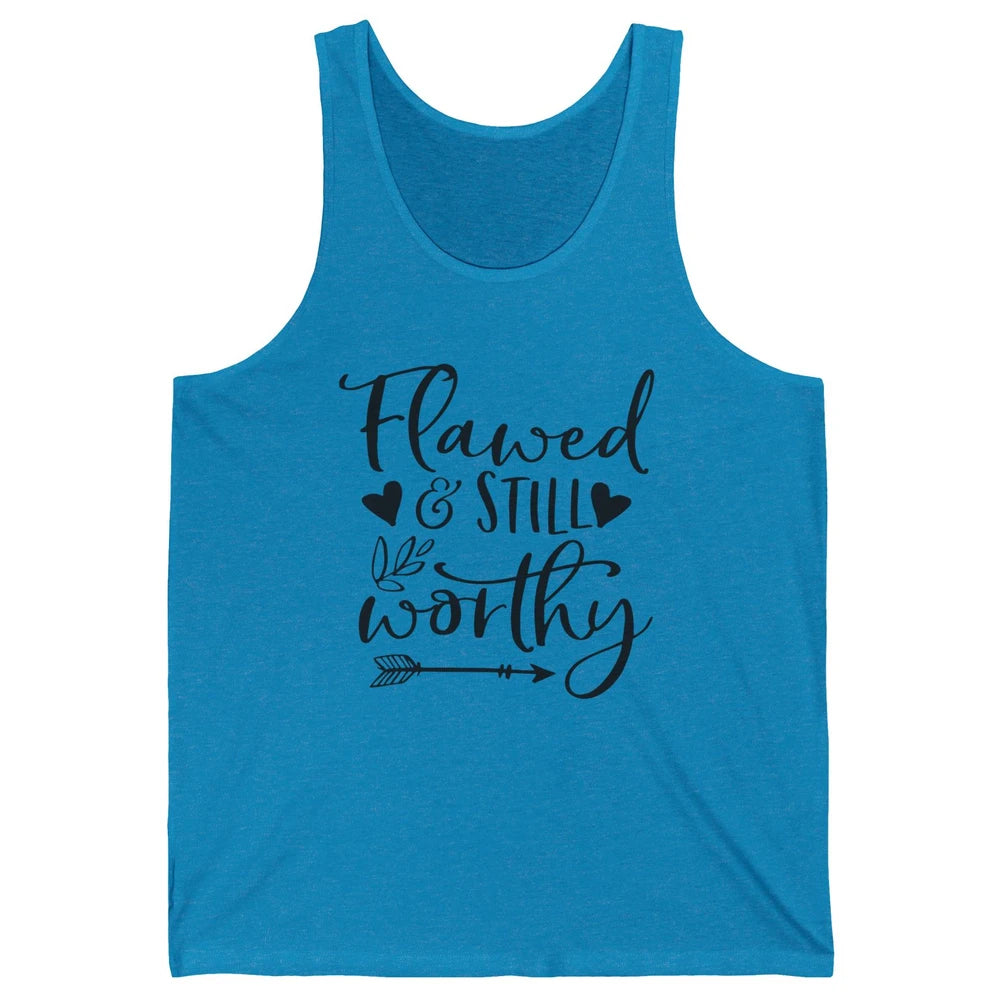 Retro Flawed But Still Worthy Bible Christian Religious Unisex Jersey Tank
