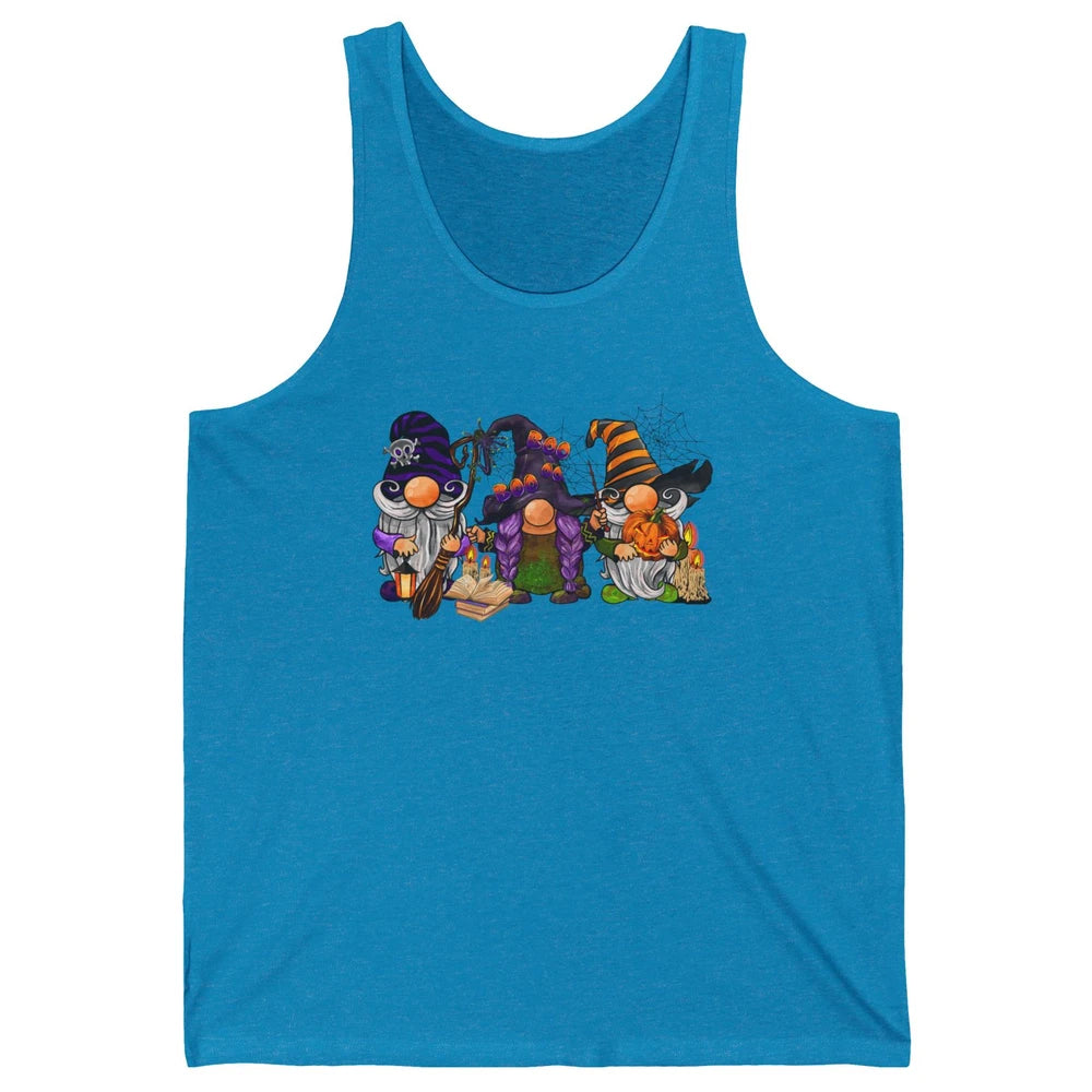 Retro Gnomes Witch Halloween Witchy Gnomies Horror Hallows Unisex Jersey Tank