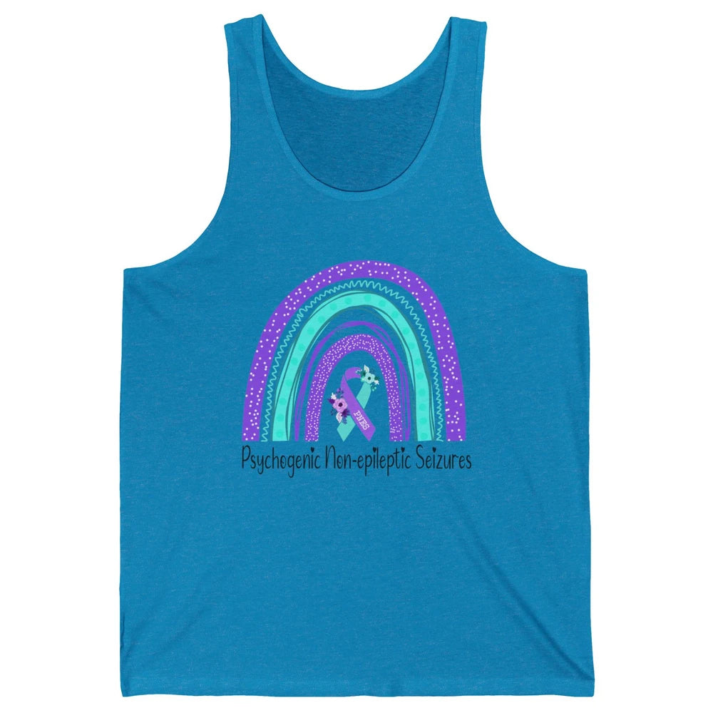 Psychogenic Non-epileptic Seizures PNES Purple Teal Rainbow Unisex Jersey Tank