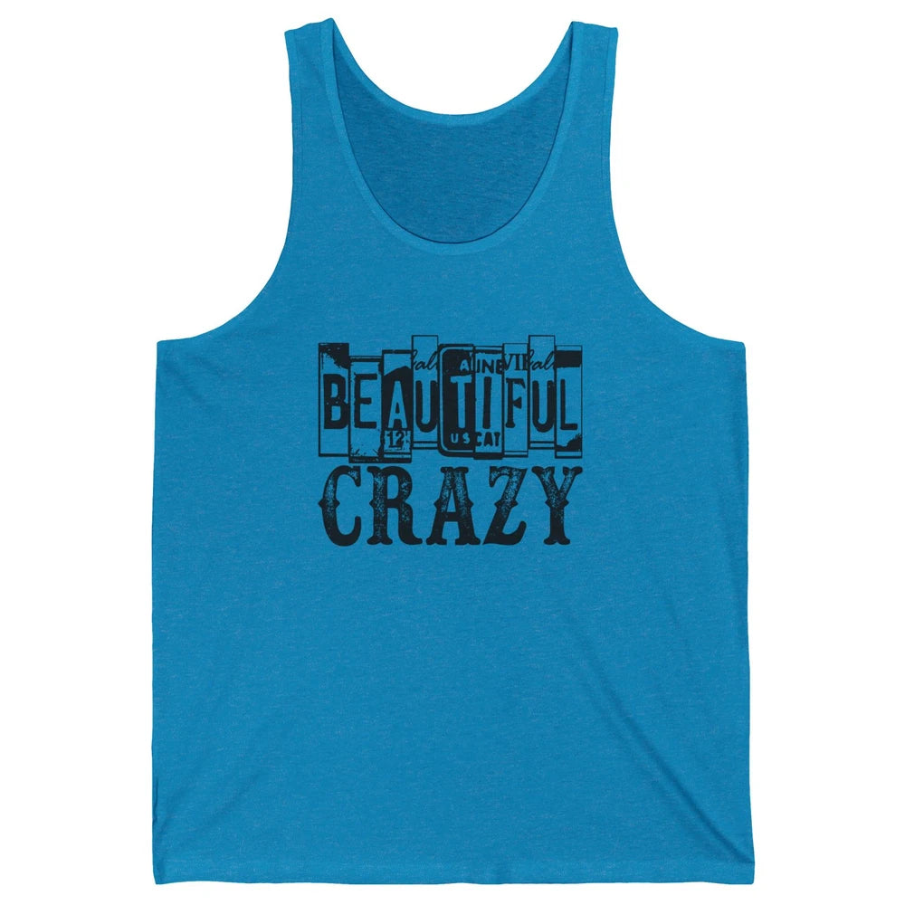 Retro Beautiful Crazy Western Cowgirl Country Music Lovers Unisex Jersey Tank