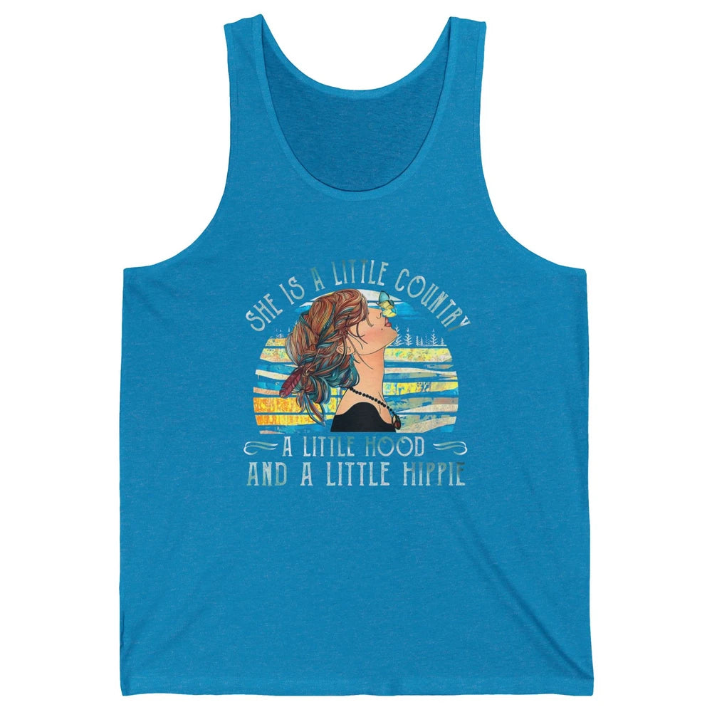 Retro Hippie Girl She's A Little Country A Little Hood Peace Unisex Jersey Tank