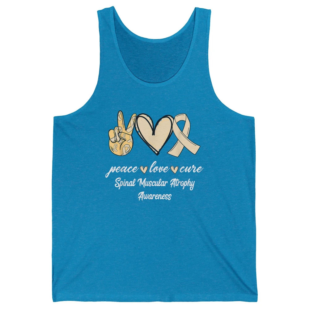 Peace Love Cure Cream Ribbon Spinal Muscular Atrophy SMA Unisex Jersey Tank