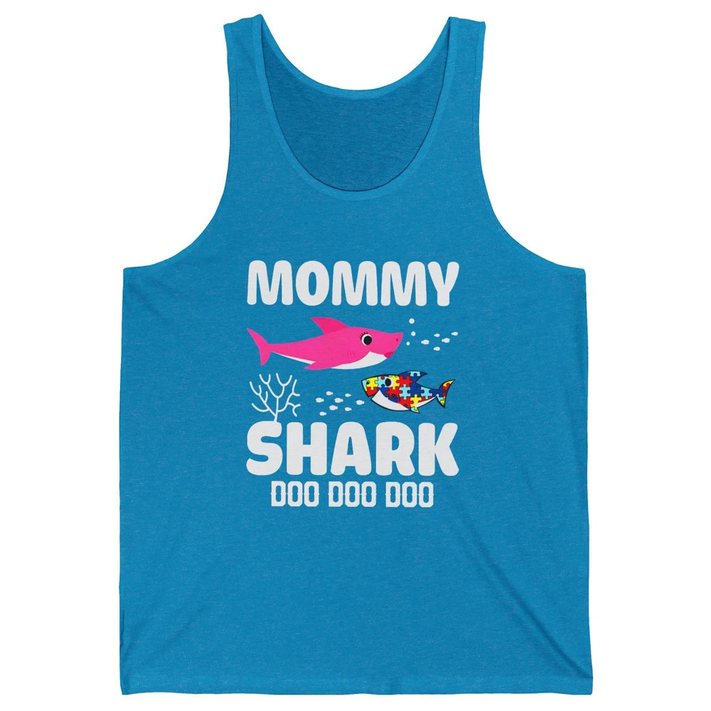 Mommy Shark Autism Shark Puzzle Autism Mom Autism Awareness Unisex Jersey Tank