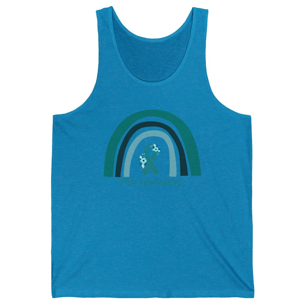 Post-traumatic Stress Disorder Awareness PTSD Teal Ribbon Unisex Jersey Tank
