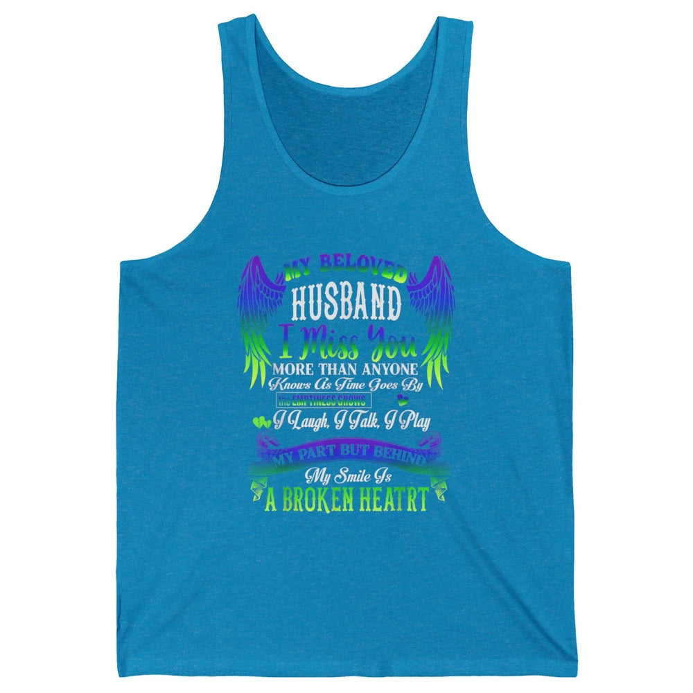 My Husband My Angel In Heaven Love Miss You Husband Wings Unisex Jersey Tank