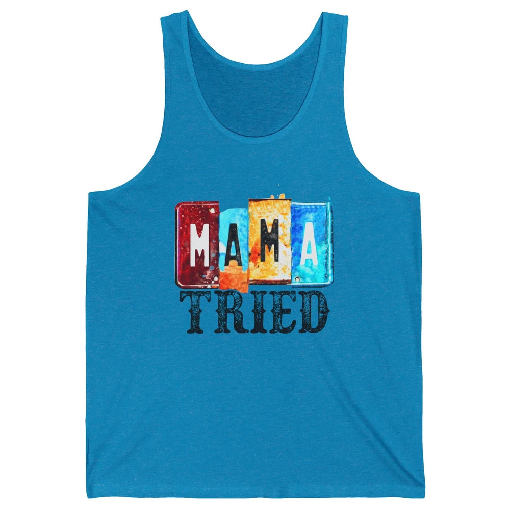 Retro Mama Tried Beer Mama Western Country Mama Cowgirl Gift Unisex Jersey Tank