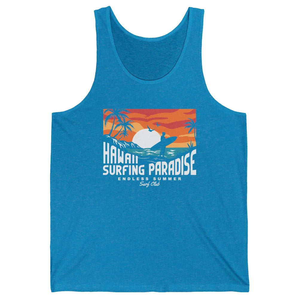 Retro Hawaii Palms Surfing Paradise Surf Club Endless Summer Unisex Jersey Tank