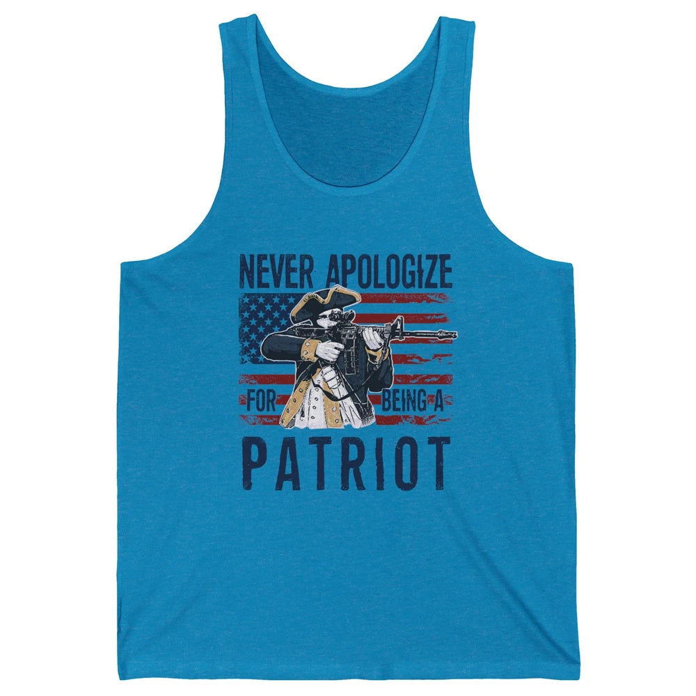 Never Apologize For Being A Patriot US Flag American Pride Unisex Jersey Tank