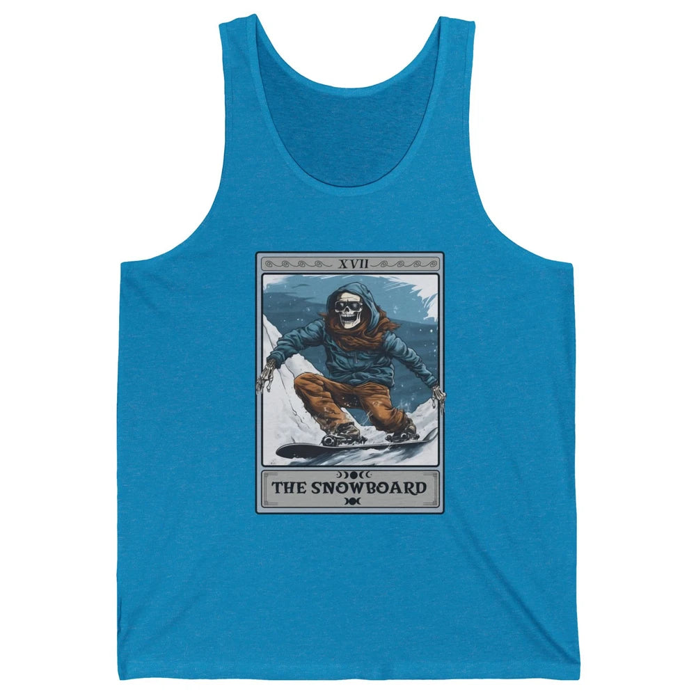 Skeleton The Snowboard Tarot Card Halloween Snowboarder Life Unisex Jersey Tank
