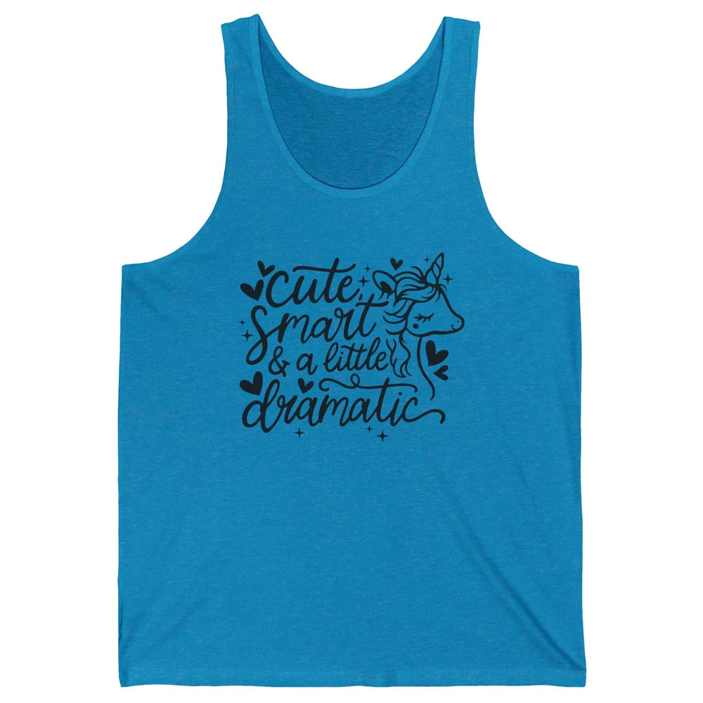 Cute Unicorn Cute Smart & A Little Bit Dramatic Drama Girl Unisex Jersey Tank