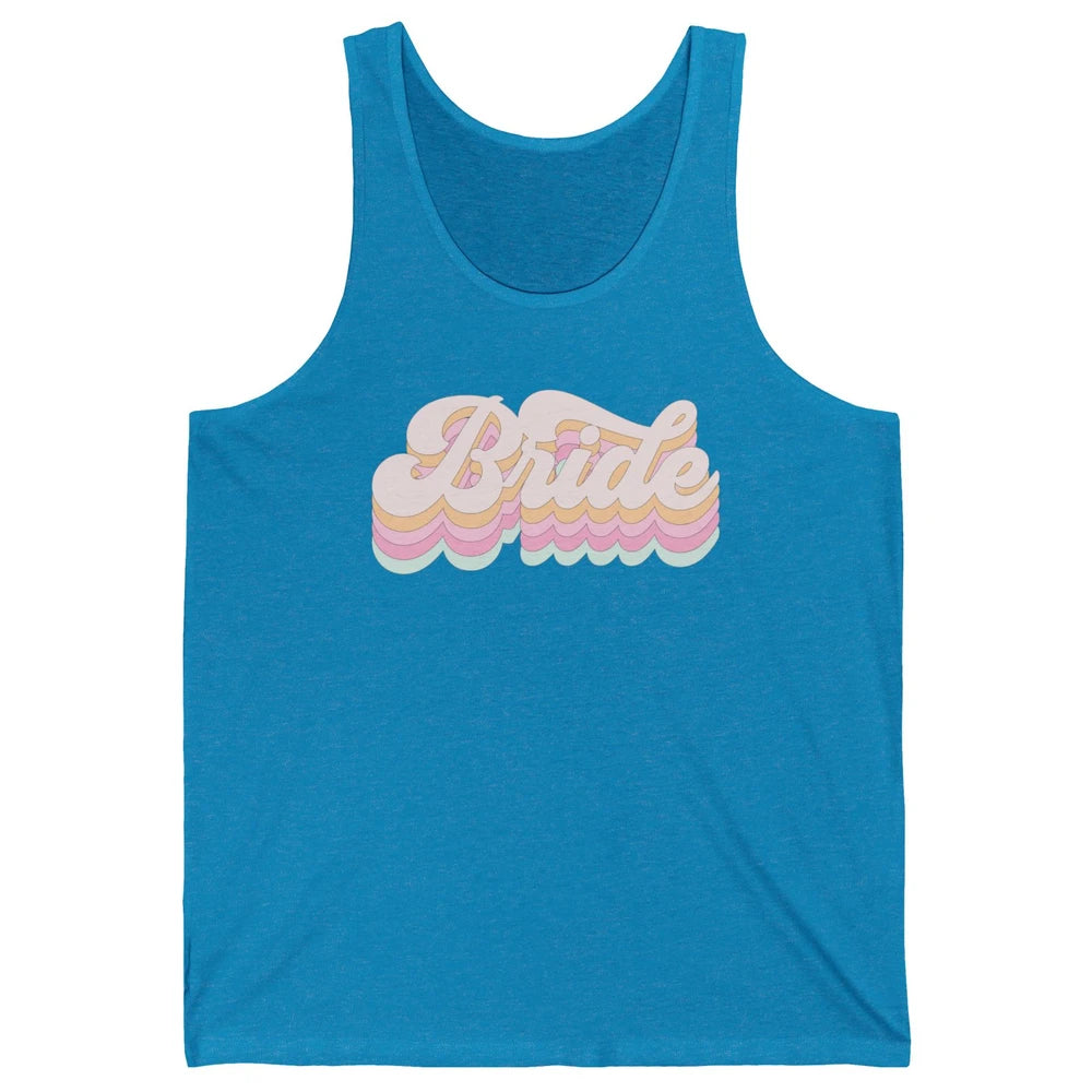 Retro 70s Bride Bachelorette Bridal Party Engagement Trendy Unisex Jersey Tank