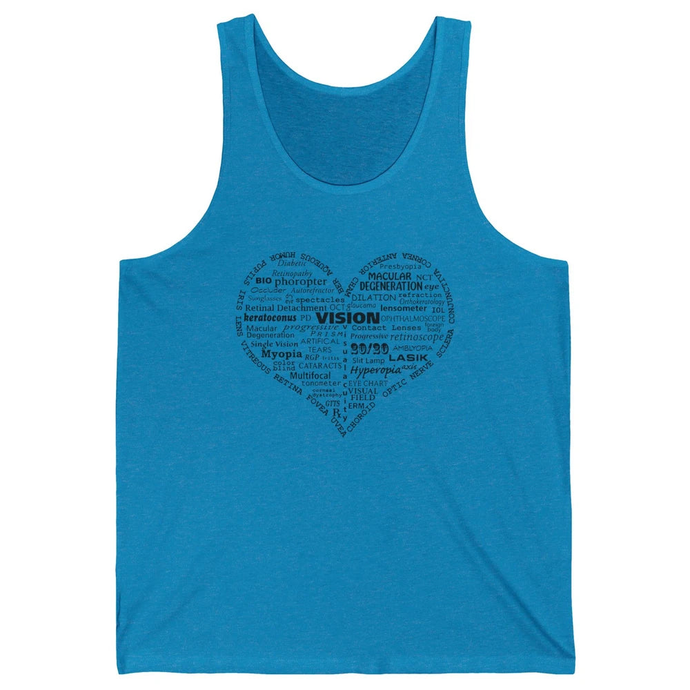Optometry Tools Heart Optician Life Ophthalmology Technician Unisex Jersey Tank