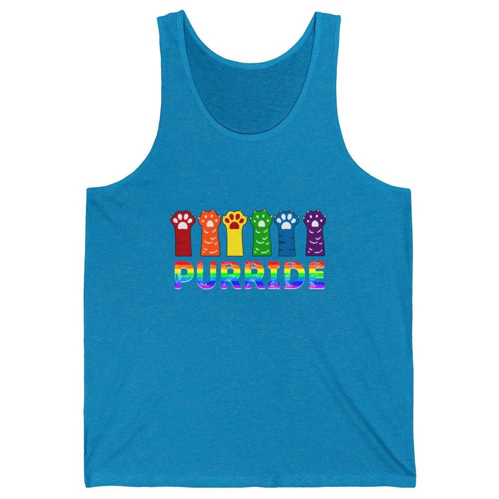 Purride Funny Cat Lover LGBT Pride Awareness Gift LGBT Month Unisex Jersey Tank