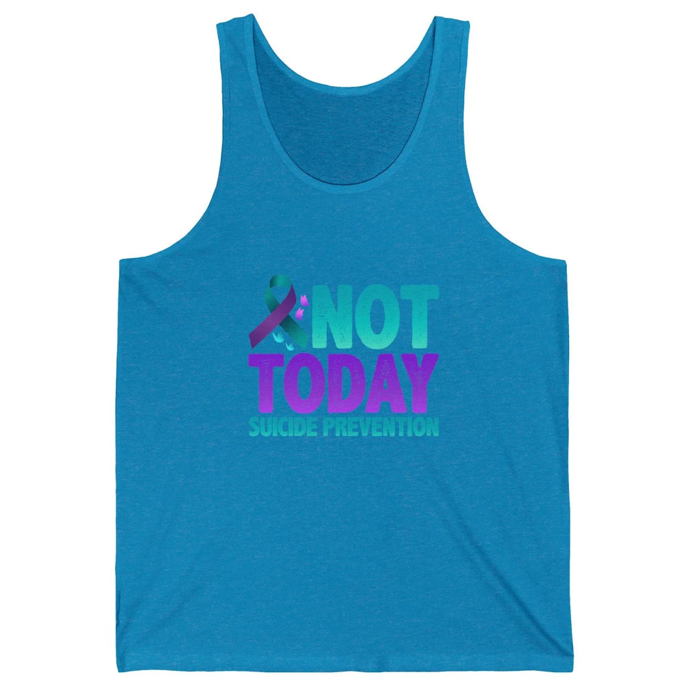 Not Today Ribbon Support Warrior Suicide Prevention Month Unisex Jersey Tank