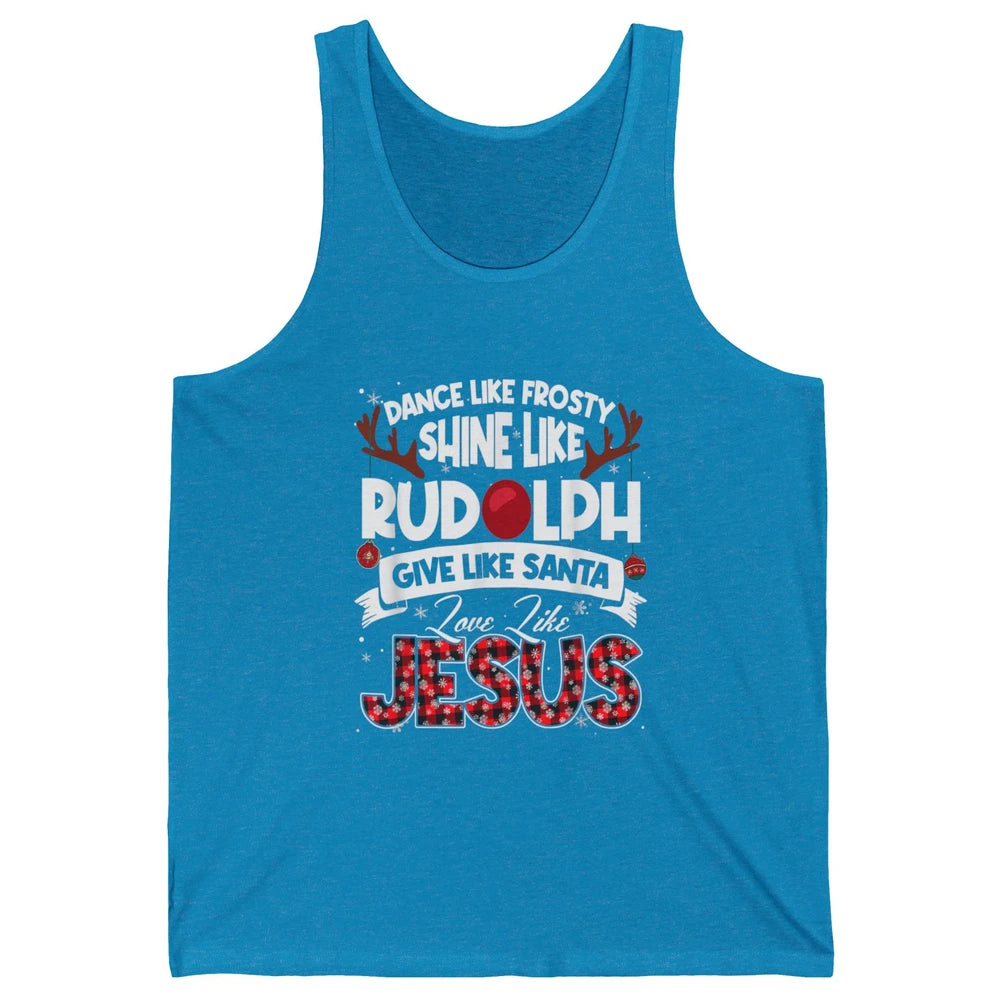Merry Christmas Santa Frosty Rudolph Jesus Xmas God Reindeer Unisex Jersey Tank