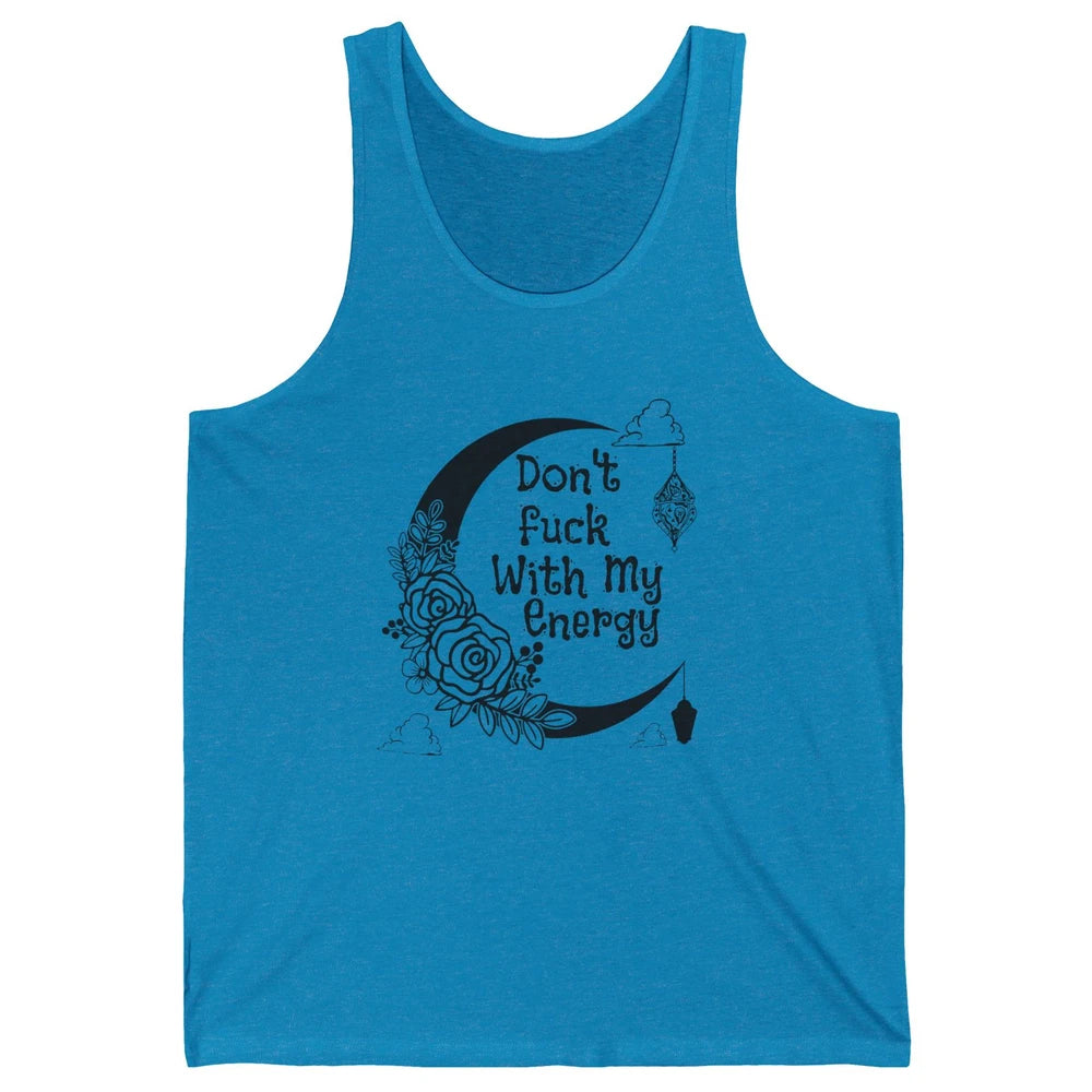 Retro Moon Witchy Don't Mess With My Energy Halloween Witch Unisex Jersey Tank