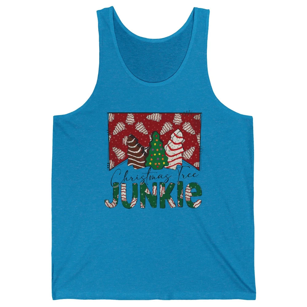 Funny Christmas Tree Cake Junkie Tis The Season Western Xmas Unisex Jersey Tank