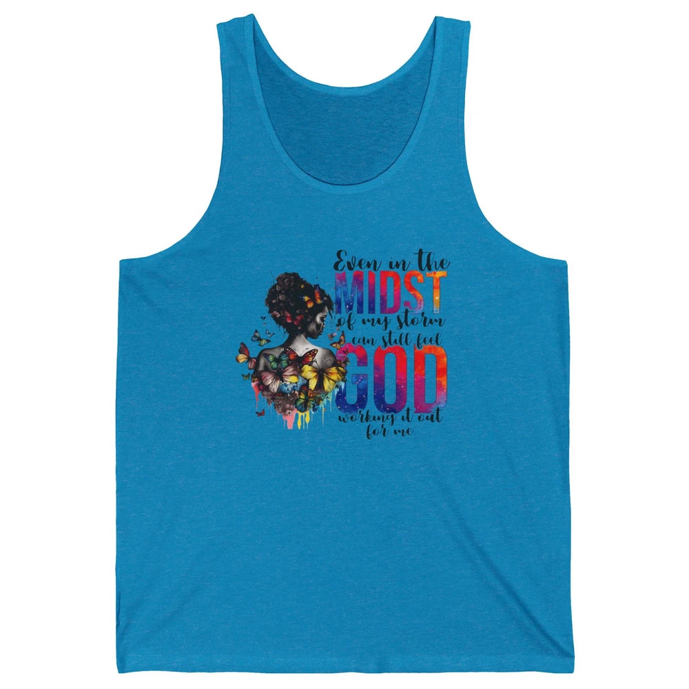 Butterfly Christian Girl Faith Even In The Midst Of My Storm Unisex Jersey Tank