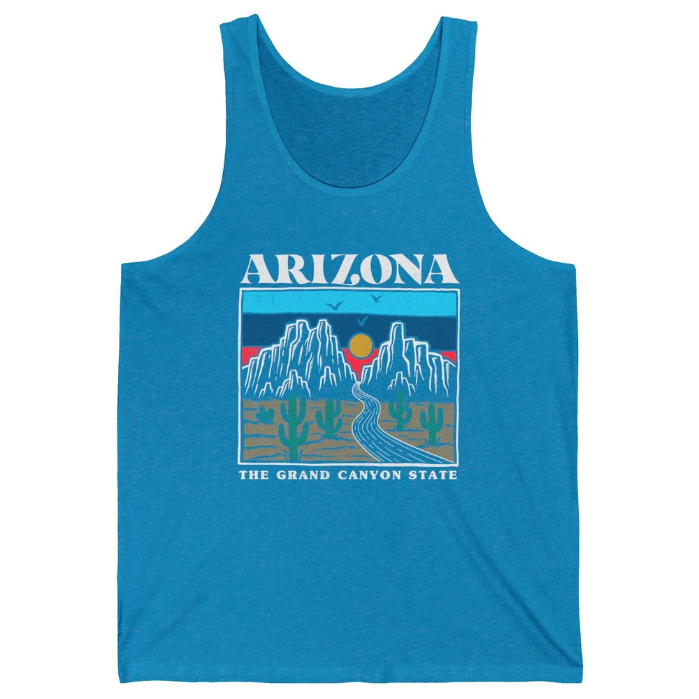Retro Arizona Cactus Mountain The Grand Canyon State Hiking Unisex Jersey Tank